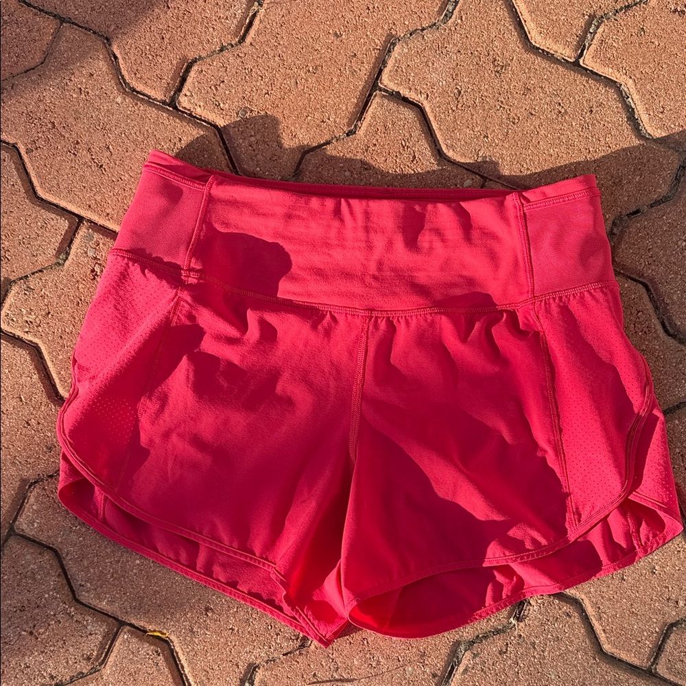 Lululemon Athletica Bright Red Athletic Shorts